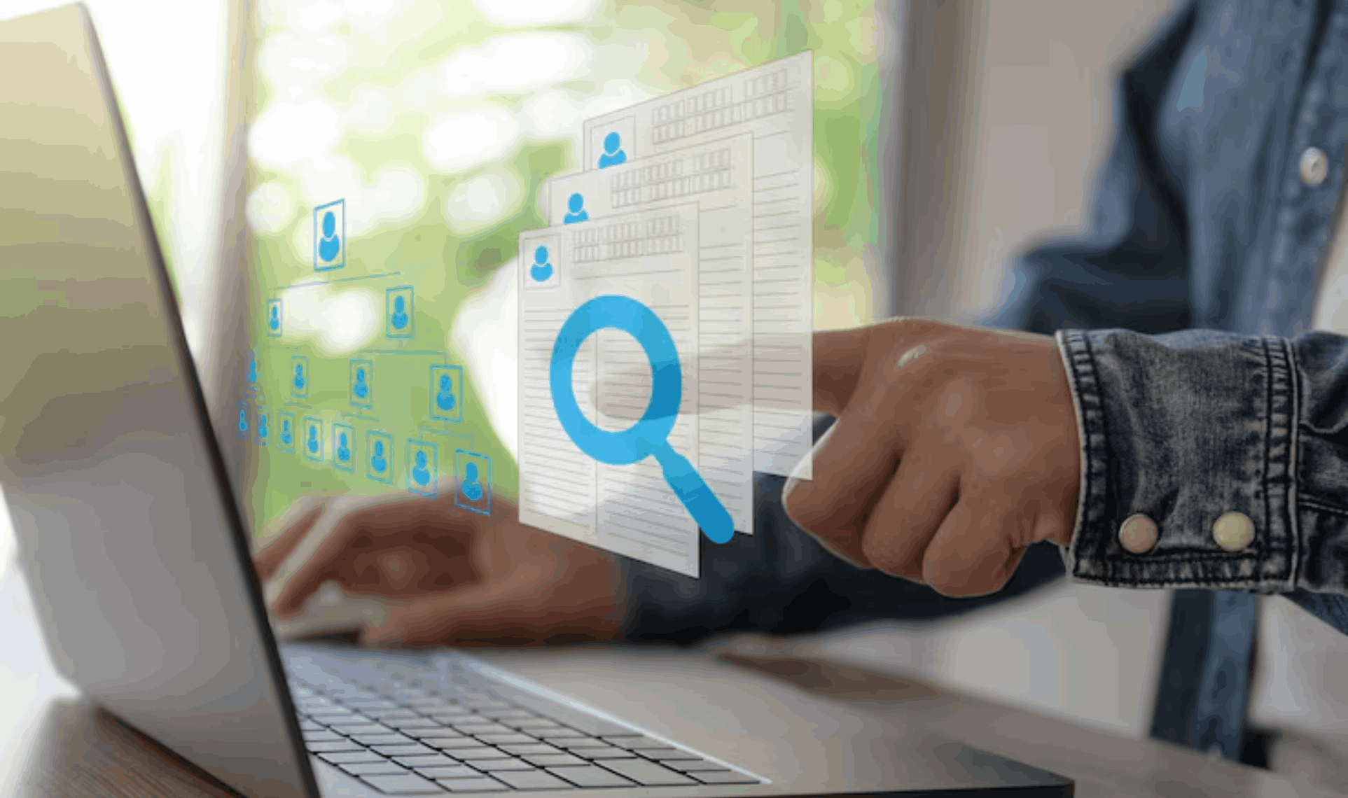  Four professionals collaborating in a modern office lounge.